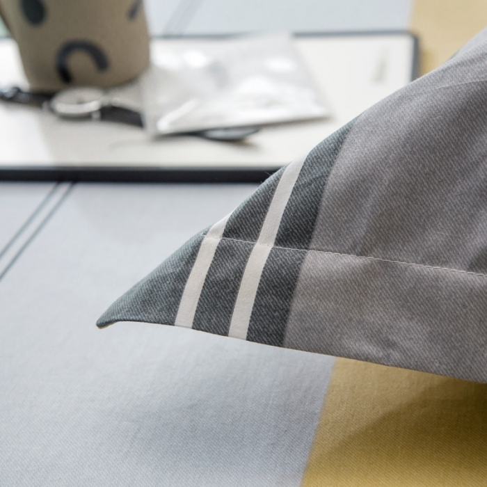 91家纺网 家纺一手货源 找家纺 绵庭 2021新款全棉12868单枕套 流星（黄）