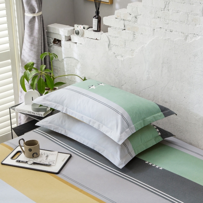 91家纺网 家纺一手货源 找家纺 绵庭 2021新款全棉12868单枕套 流星（黄）