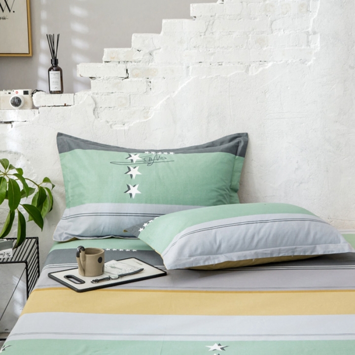 91家纺网 家纺一手货源 找家纺 绵庭 2021新款全棉12868单枕套 流星（黄）