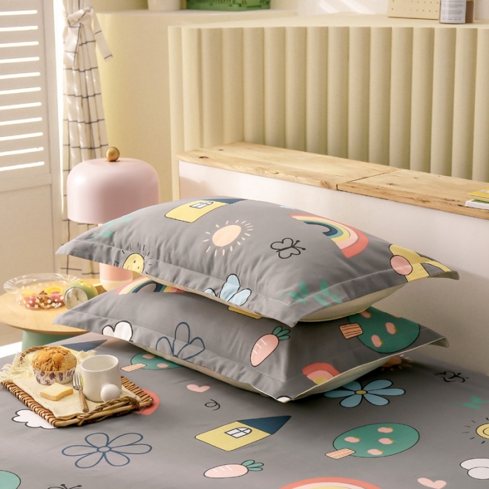 91家纺网 家纺一手货源 找家纺 绵庭 2021新款全棉12868单枕套 休闲时光