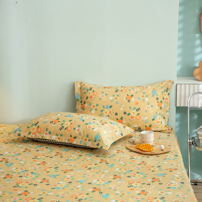 91家纺网 家纺一手货源 找家纺 绵庭 2021新款全棉12868单枕套 雅汐（黄）