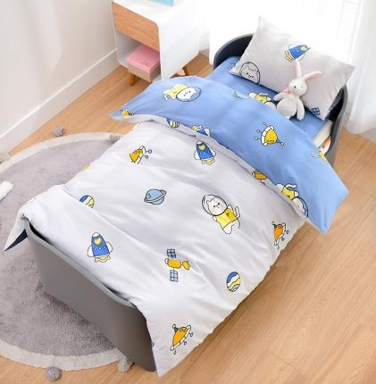 91家纺网 家纺一手货源 找家纺 美真家纺纯棉活性40支A类幼儿园三件套多件套全棉床品太空之旅