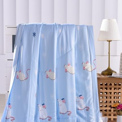 91家纺网 家纺一手货源 找家纺 朵美 2021新款天丝印花夏被 小白