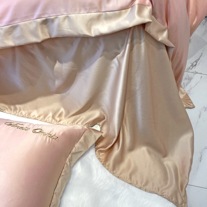 91家纺网 家纺一手货源 找家纺 优悦 2024新款水洗真丝四件套永恒-裸粉