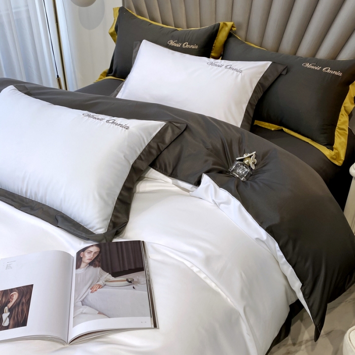 91家纺网 家纺一手货源 找家纺 优悦 2024新款水洗真丝四件套永恒-象牙白