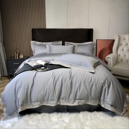 91家纺网 家纺一手货源 找家纺 （总）太古汇2021新款澳棉高定彩条绣花四件套