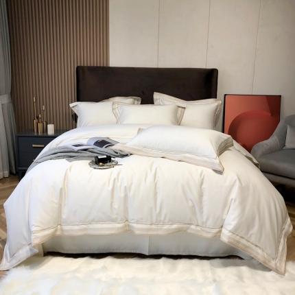 91家纺网 家纺一手货源 找家纺 （总）太古汇2021新款澳棉高定彩条绣花四件套