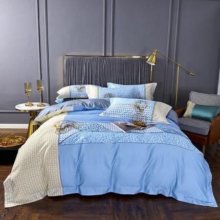 91家纺网 家纺一手货源 找家纺 （总）栩裕纺织 2023新款50支长绒棉数码印花四件套