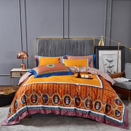 91家纺网 家纺一手货源 找家纺 （总）栩裕纺织 2023新款50支长绒棉数码印花四件套