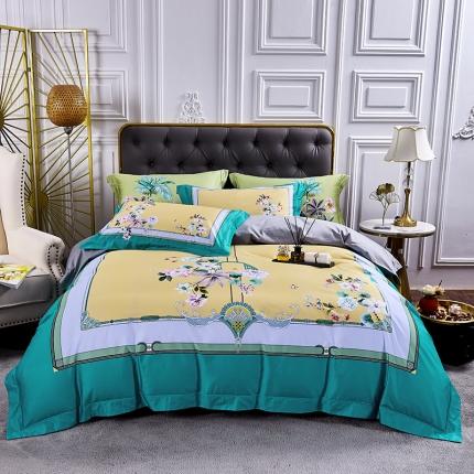 91家纺网 家纺一手货源 找家纺 （总）栩裕纺织 2023新款50支长绒棉数码印花四件套