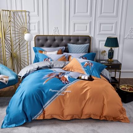 91家纺网 家纺一手货源 找家纺 （总）栩裕纺织 2023新款50支长绒棉数码印花四件套