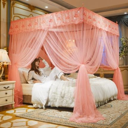 91家纺网 家纺一手货源 找家纺 舞夜盛世2025三开门加密落地宫廷蚊帐加厚螺纹接口支架 典雅-玉色