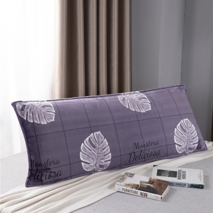 91家纺网 家纺一手货源 找家纺 喜相逢家纺 D14-法兰绒双人枕套-印花长枕套