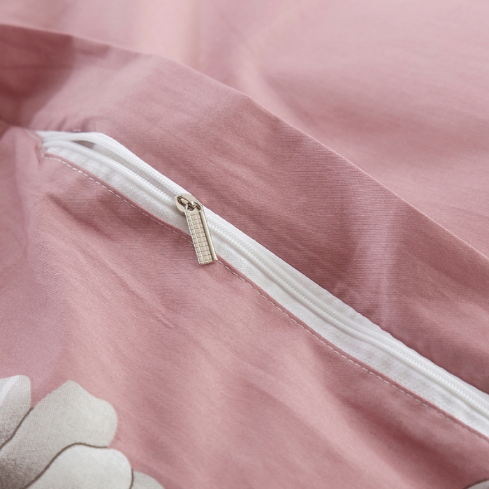 91家纺网 家纺一手货源 找家纺 OL家纺 2021新款全棉床裙夹棉纯棉简约风四件套 花唯佳期-棕