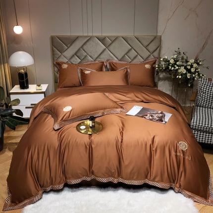 91家纺网 家纺一手货源 找家纺 （总）爱缦 2021新款100s长绒棉刺绣四件套