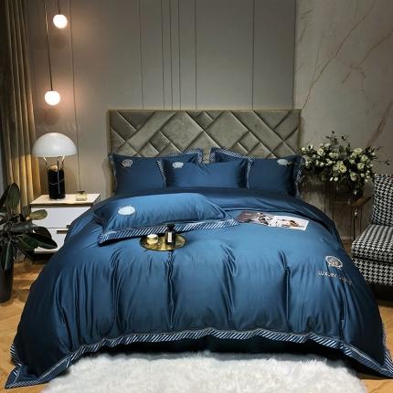 91家纺网 家纺一手货源 找家纺 （总）爱缦 2021新款100s长绒棉刺绣四件套