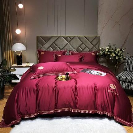 91家纺网 家纺一手货源 找家纺 （总）爱缦 2021新款100s长绒棉刺绣四件套