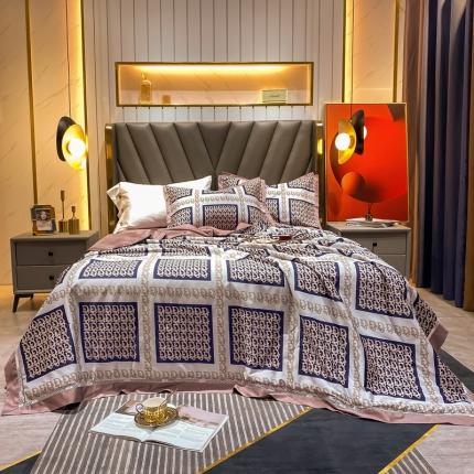 91家纺网 家纺一手货源 找家纺 （总) 匠心 2021新款长绒棉夏被四件套