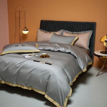 爱缦 2021新款格蕾丝棚拍100支澳棉四件套 弥漫灰