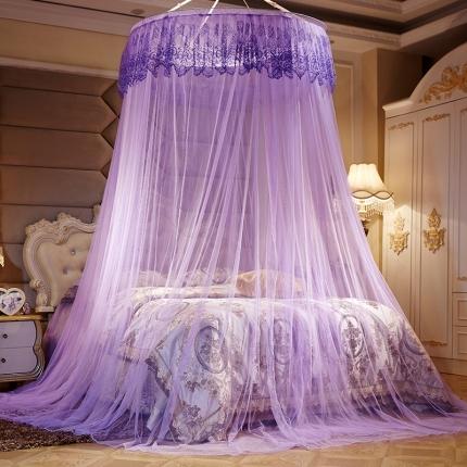 91家纺网 家纺一手货源 找家纺 舞夜盛世 2025新款宫廷风吊顶蚊帐 盛夏-紫色