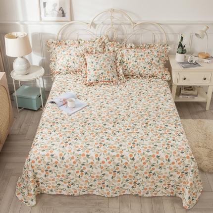 91家纺网 家纺一手货源 找家纺 宝齐莱 2021新款韩版13372全棉单品床单 盛夏果实