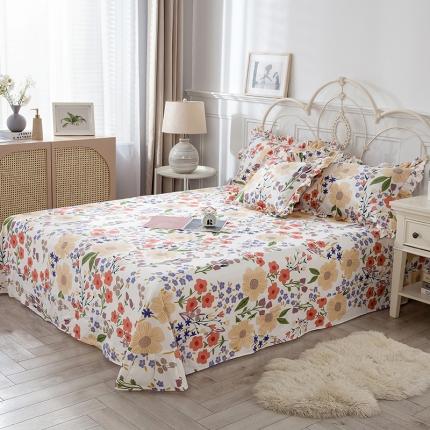 宝齐莱 2021新款韩版13372全棉单品床单 国色天香