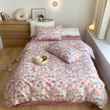 91家纺网 家纺一手货源 找家纺 窝米 2021新款全棉四件套花卉系列 海螺姑娘
