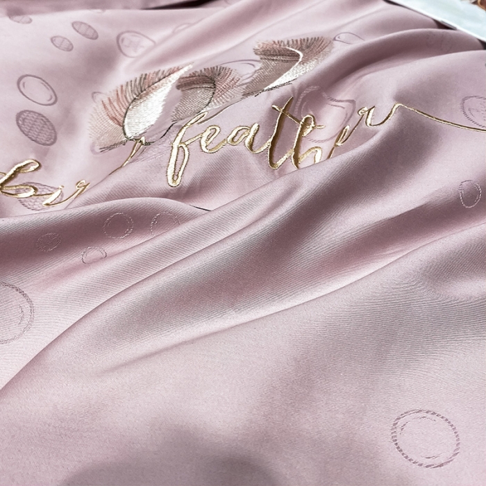 91家纺网 家纺一手货源 找家纺 品乐家纺 2023新款长绒棉提花刺绣单被套 泡泡-粉