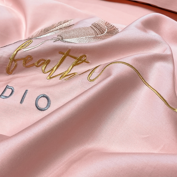 91家纺网 家纺一手货源 找家纺 品乐 2023新款长绒棉提花刺绣单枕套（宽边） 爱心-水粉一对