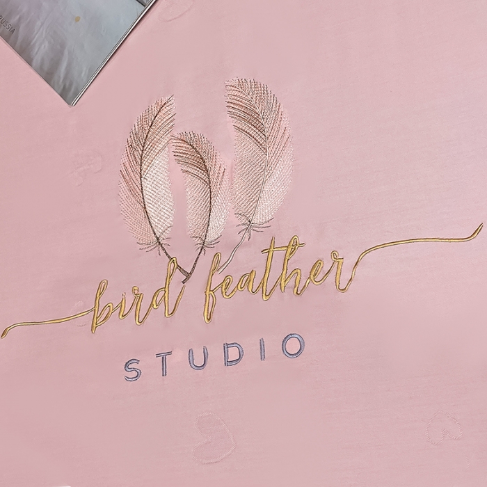 91家纺网 家纺一手货源 找家纺 品乐 2023新款长绒棉提花刺绣单枕套（宽边） 爱心-水粉一对