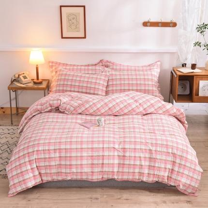 甜之梦2025新款水洗棉四件套（任何尺寸都可以定做） 花语粉