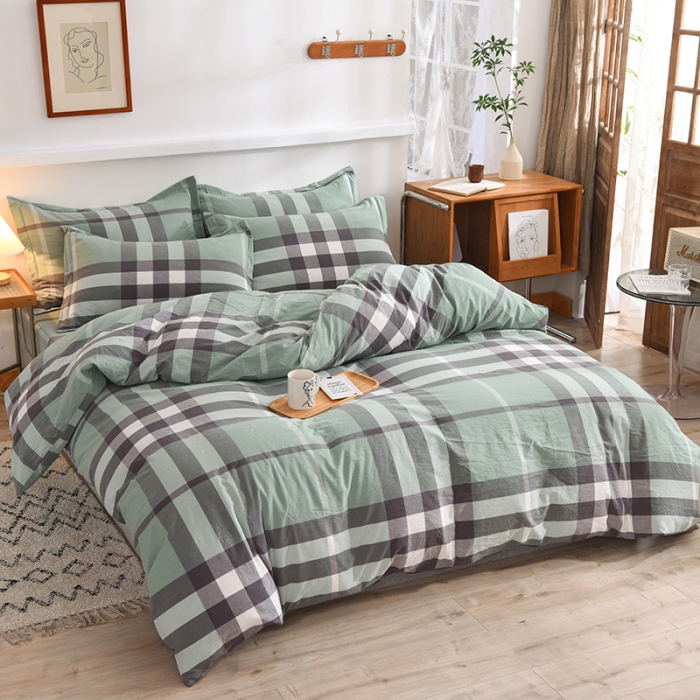 91家纺网 家纺一手货源 找家纺 甜之梦2025新款水洗棉四件套（任何尺寸都可以定做） 摩卡青绿