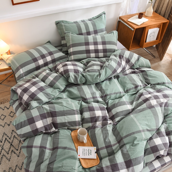 91家纺网 家纺一手货源 找家纺 甜之梦2025新款水洗棉四件套（任何尺寸都可以定做） 摩卡青绿