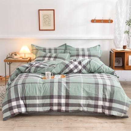 甜之梦2025新款水洗棉四件套（任何尺寸都可以定做） 摩卡青绿