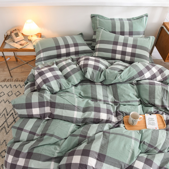 91家纺网 家纺一手货源 找家纺 甜之梦2025新款水洗棉四件套（任何尺寸都可以定做） 摩卡青绿