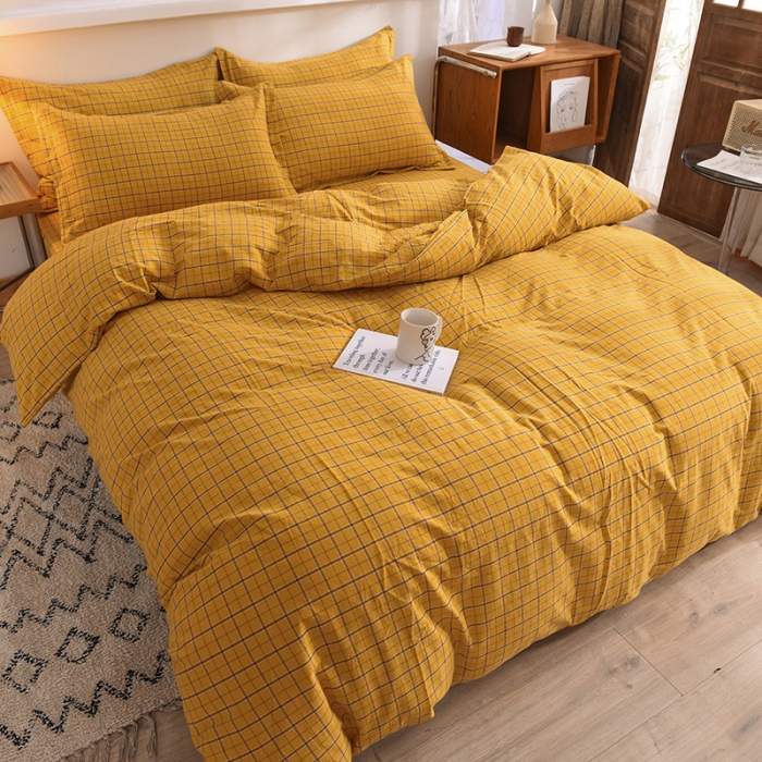 91家纺网 家纺一手货源 找家纺 甜之梦2025新款水洗棉四件套（任何尺寸都可以定做） 朴美黄