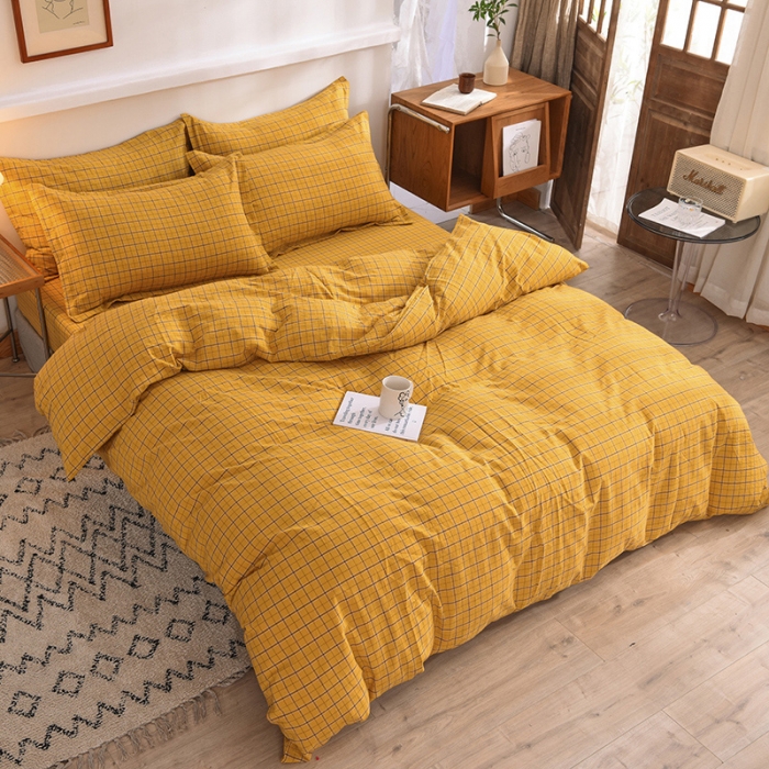 91家纺网 家纺一手货源 找家纺 甜之梦2025新款水洗棉四件套（任何尺寸都可以定做） 朴美黄