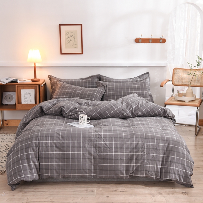 91家纺网 家纺一手货源 找家纺 甜之梦2025新款水洗棉四件套（任何尺寸都可以定做） 千茉灰