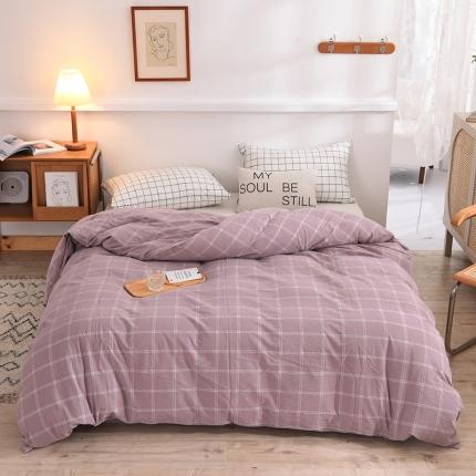 91家纺网 家纺一手货源 找家纺 甜之梦2025新款水洗棉单品被套（任何尺寸都可以定做） 浅紫布丁