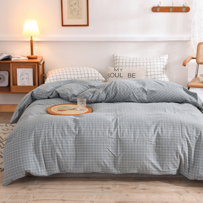 91家纺网 家纺一手货源 找家纺 甜之梦2025新款水洗棉单品被套（任何尺寸都可以定做） 古雅蓝灰