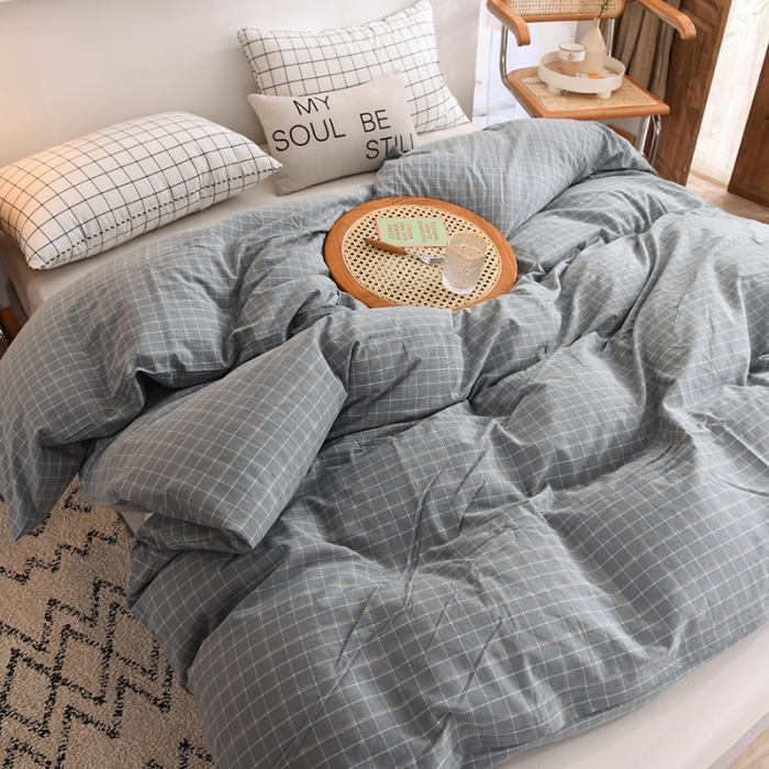 91家纺网 家纺一手货源 找家纺 甜之梦2025新款水洗棉单品被套（任何尺寸都可以定做） 古雅蓝灰