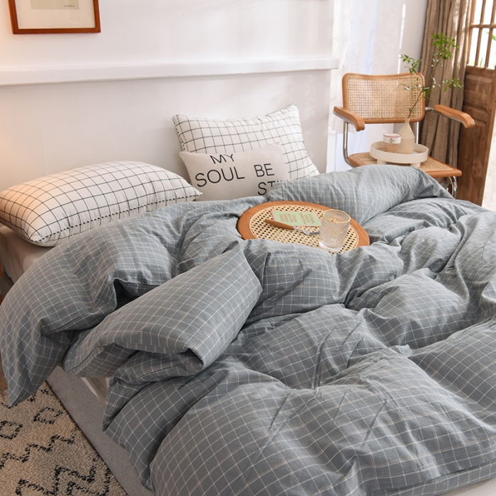 91家纺网 家纺一手货源 找家纺 甜之梦2025新款水洗棉单品被套（任何尺寸都可以定做） 古雅蓝灰