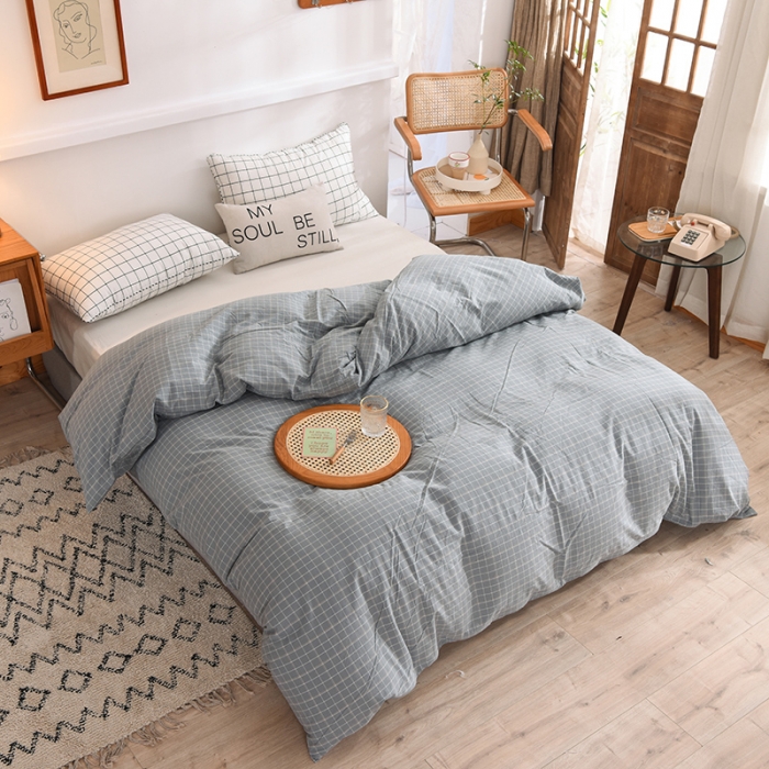 91家纺网 家纺一手货源 找家纺 甜之梦2025新款水洗棉单品被套（任何尺寸都可以定做） 古雅蓝灰