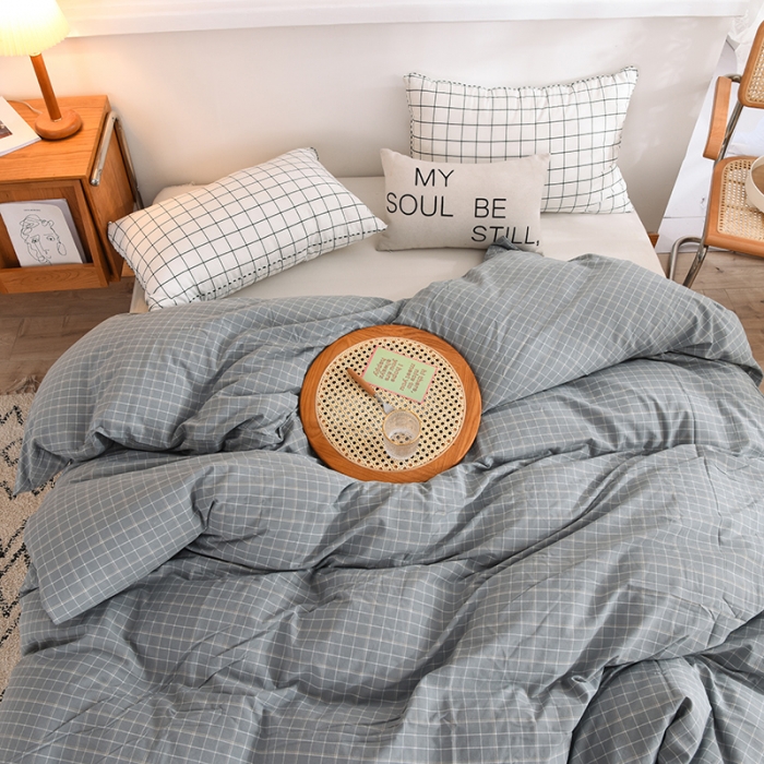 91家纺网 家纺一手货源 找家纺 甜之梦2025新款水洗棉单品被套（任何尺寸都可以定做） 古雅蓝灰