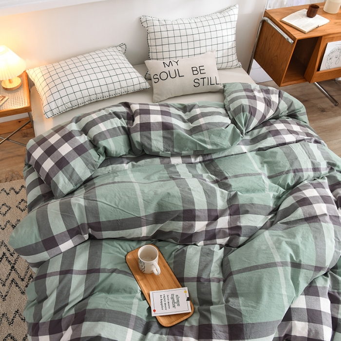 91家纺网 家纺一手货源 找家纺 甜之梦2025新款水洗棉单品被套（任何尺寸都可以定做） 摩卡青绿