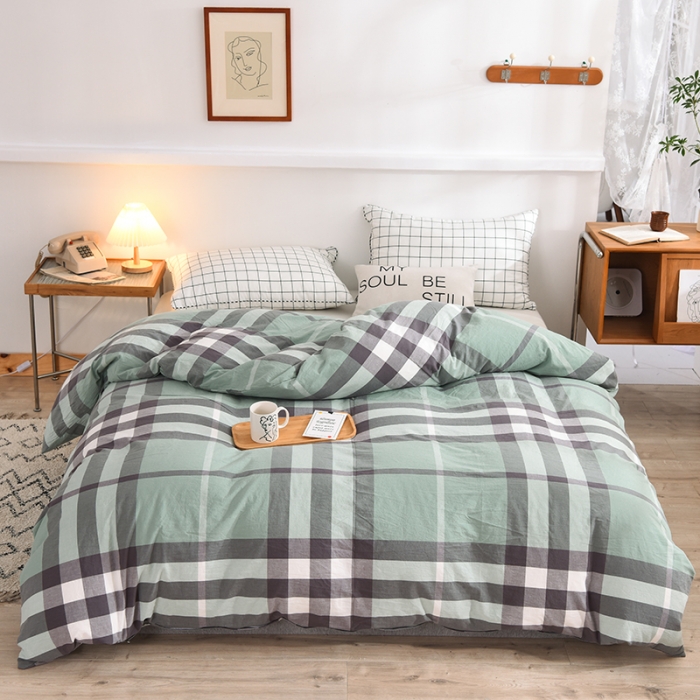 91家纺网 家纺一手货源 找家纺 甜之梦2025新款水洗棉单品被套（任何尺寸都可以定做） 摩卡青绿