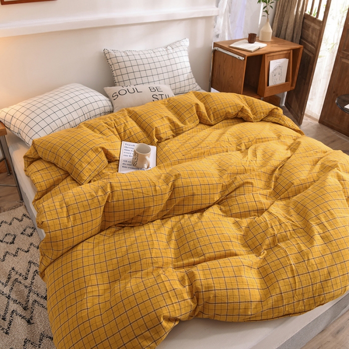 91家纺网 家纺一手货源 找家纺 甜之梦2025新款水洗棉单品被套（任何尺寸都可以定做） 朴美黄