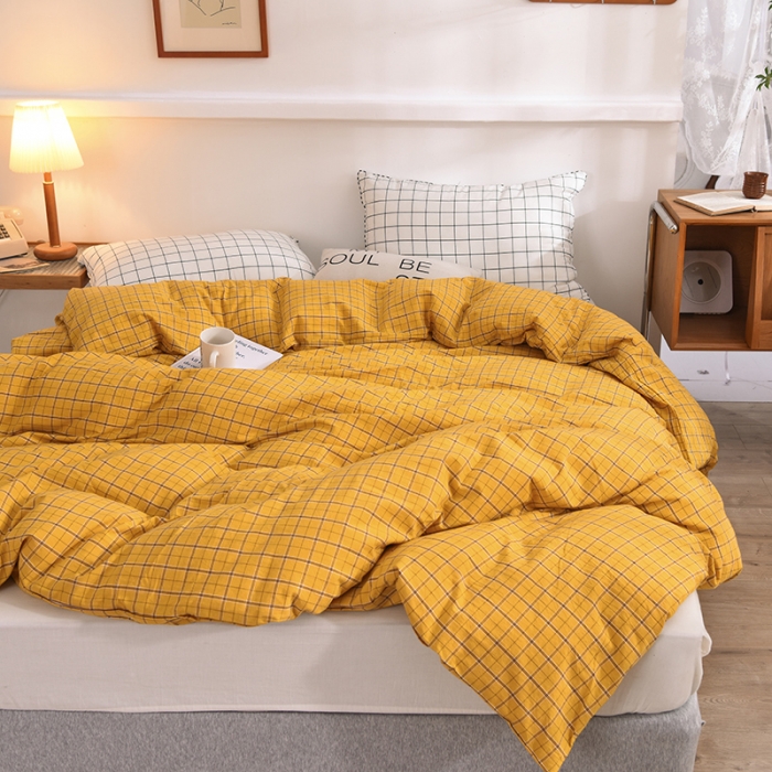 91家纺网 家纺一手货源 找家纺 甜之梦2025新款水洗棉单品被套（任何尺寸都可以定做） 朴美黄