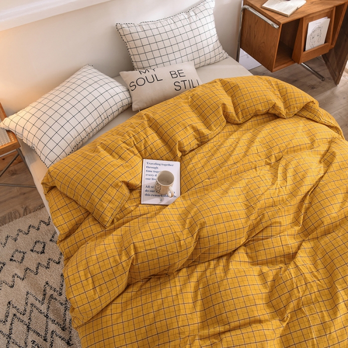 91家纺网 家纺一手货源 找家纺 甜之梦2025新款水洗棉单品被套（任何尺寸都可以定做） 朴美黄