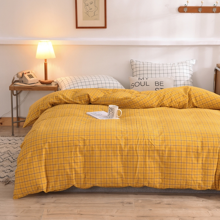 91家纺网 家纺一手货源 找家纺 甜之梦2025新款水洗棉单品被套（任何尺寸都可以定做） 朴美黄